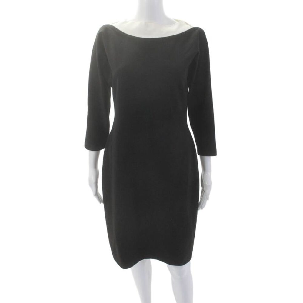 Tom And Linda Platt Womens Long Sleeve Round Neck Pullover Dress Black Size 6
